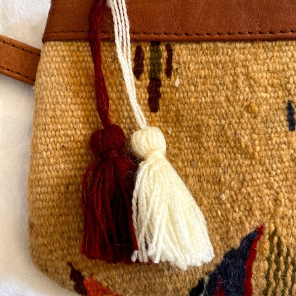 Nena & Co Morocco Collection Mini Clutch Kilim Woven Tan Leather Trim - Picture 2 of 7